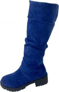 Модные женские сапоги на широкую икру: повседневные высокие ботинки для ходьбы, легкие осенние праздничные туфли Generic, Blue