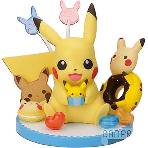 Пикачу фабрика очков, покемон, сценарий торта, чаепитие версия бонусный подарок коллекционные фигурки BANPRESTO