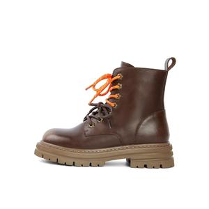 PT'SON Короткие женские ботинки мартина коричневые, цвет Brown