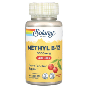 Solaray Mega Potency Methyl B-12 Пастилки Вишня 60 пастилок