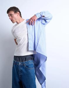 Футболка Topman облегающего кроя в рубчик цвета экрю