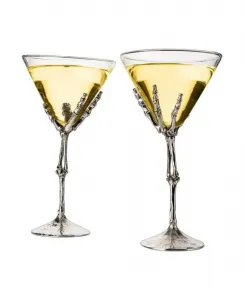 Набор из 2 бокалов для мартини на ножке в форме скелета The Wine Savant, прозрачный