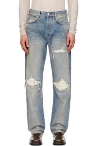 Прямые джинсы из замши MX1 Amiri, индиго