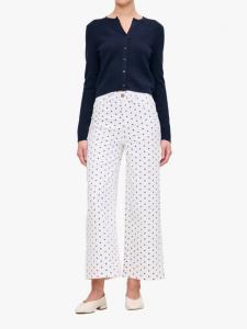 Укороченные джинсы hepburn с высокой посадкой и широкими штанинами в горошек DL1961, белый/черный