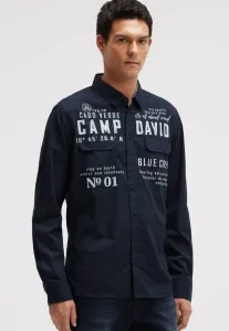 Рубашка с клапанами и принтами Camp David, Blue Navy