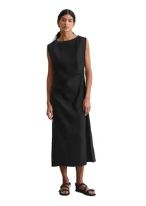 Безрукавное платье из смеси эластичной вискозы и льна MARC  O'POLO, черный