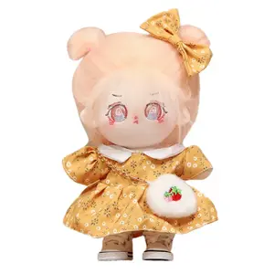 Костюм для куклы Cotton Doll, плюшевая кукла, высота 20 см CHUNTUSHU, оранжевый