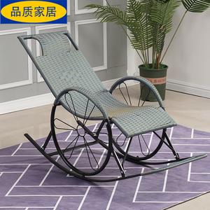 Fantasy Кресло-качалка из ротанга для дома, цвет lake blue, сине-зелёные колёса, двойной слой плоской проволоки