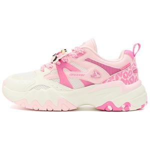 QIAODAN PINK PANTHER x Dry, нескользящие и дышащие, низкие, массивные кроссовки, женские, белые, розовые