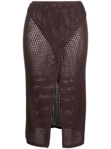 ANDREĀDAMO юбка миди в технике кроше, коричневый
