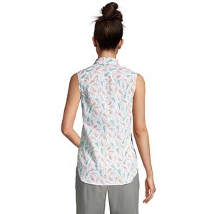 Женская хлопковая рубашка без рукавов Lands End без утюга Supima Lands' End