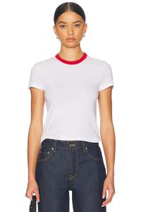 Детская футболка с круглым вырезом и коротким рукавом Grlfrnd, White & Vintage Red