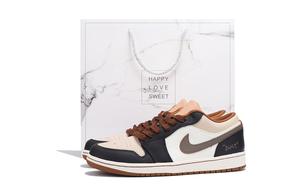 Air 1 Противоскользящие Балансирующие Ударопрочные Низкие Винтажные Баскетбольные Кроссовки Мужские Кофе Jordan