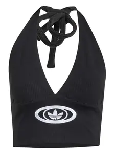 Топ Campus 2000 с вырезом халтер Adidas, черный