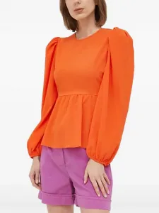 Топ с объемными рукавами и завязками Notes du Nord, оранжевый