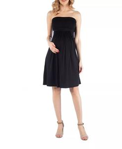 Короткое платье для беременных с завышенной талией и топом-бандо 24seven Comfort Apparel, черный