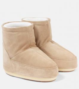 Низкие замшевые зимние ботинки Moon Boot, L003 Sand/Beige