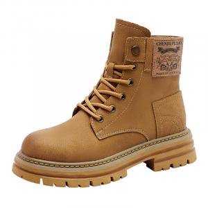 Ботинки Martin Boot женские Qingzhuhu, цвет Light brown flat bottom