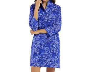 Платье Helen в сине-голубом цвете с принтом "художественный гепард" JUDE CONNALLY