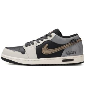 Jordan Кроссовки Air 1 Peninsula Iron Box, износостойкие, низкие, винтажные, баскетбольные, унисекс, черный и коричневый