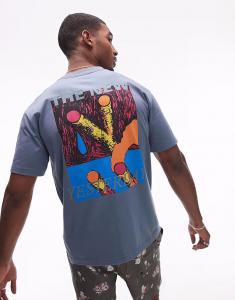 Футболка с коротким рукавом RVCA superblast 2 в винтажном темно-синем цвете