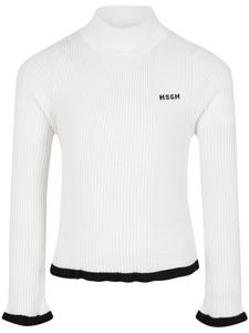 Ребристый свитер MSGM Kids, белый