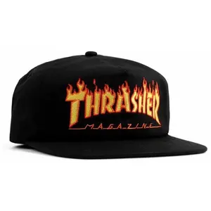 Кепка Thrasher Flame Emboidery Snapback, черный