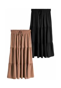 Юбка плиссированная REGULAR FIT - 2 PACK CRINKLE - Maxi skirt THE SET, черный