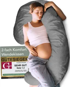 Подушка для сна на боку J Visco с эффектом памяти и чехлом из роскошного велюра, серая, размер L Traumreiter