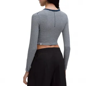 Футболка Regular женская Lululemon, pinstripe белый club синий (minute stripe белый club синий)