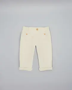 Детские брюки с накладными карманами и пуговицами Fina Ejerique, светло-бежевый