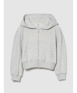 (K) Винтажная мягкая махровая ткань, укороченная толстовка на молнии с логотипом GAP (детская)