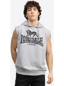 Футболка "Bignor Sleeveless Hooded Sweatshirt Regular Fit" серого цвета Lonsdale