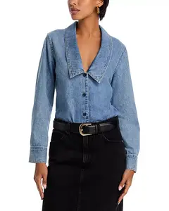 Рубашка с низким воротником Frame, синий