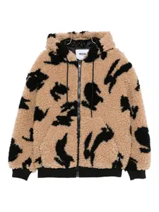 Куртка с капюшоном и принтом в виде кролика MSGM, коричневый