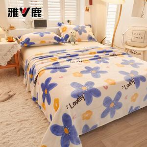 Yalu Простыня 120x200 см из флисового велюра, цвет Dreamy Floral Field White