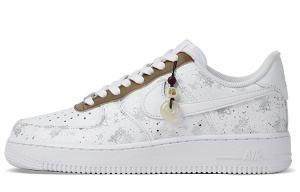 Nike Air Force 1 Противоскользящие Амортизирующие Износостойкие Низкие Кроссовки для Скейтбординга Женские Серый Белый
