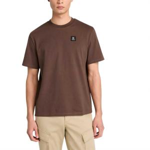 Timberland Футболка мужская, темно-коричневая, круглый вырез, умеренно прямой крой
