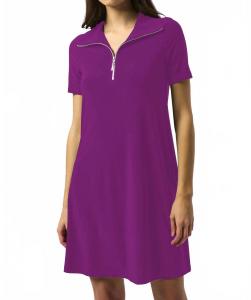 Мини-платье-рубашка с молнией на воротнике в цвете пурпурная орхидея Joseph Ribkoff