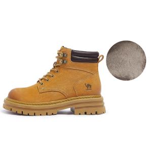 Ботинки Martin 4,5 см женские CAMEL, Yellow Fleece-Lined