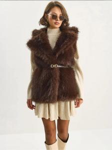 Bianco Lucci Жилет в темно-коричневом цвете