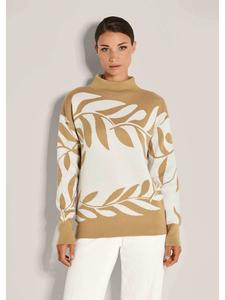 MADELEINE Современный зимний свитер с цветочным узором карамельного/бежевого цвета