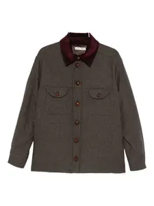 Куртка с пуговицами и вельветовым воротником Blazé Milano, коричневый