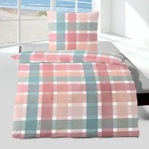 Постельное белье Dream Sleep Seersucker Charlotte Red 155x220 см + 80x80 см Traumschlaf