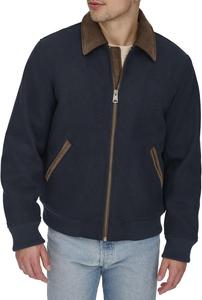 Мужская куртка-бомбер Levi's Men's Mixed Media Western Plaid, Solid Navy