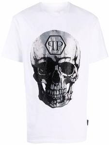 Philipp Plein футболка с декором Skull, белый