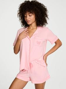 Короткий пижамный комплект с мягким бантом из модала Victoria'S Secret, embroidered pocket pretty blossom w bow