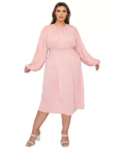 Платье миди Audrey больших размеров с рюшами L I V D, розовый