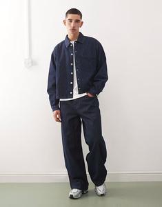 Джинсы с широкими штанинами, мешковатые, в тонкую синюю полоску Reclaimed Vintage