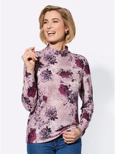 Рубашка с воротником-стойкой, светло-розового цвета с меланжевым принтом WITT WEIDEN